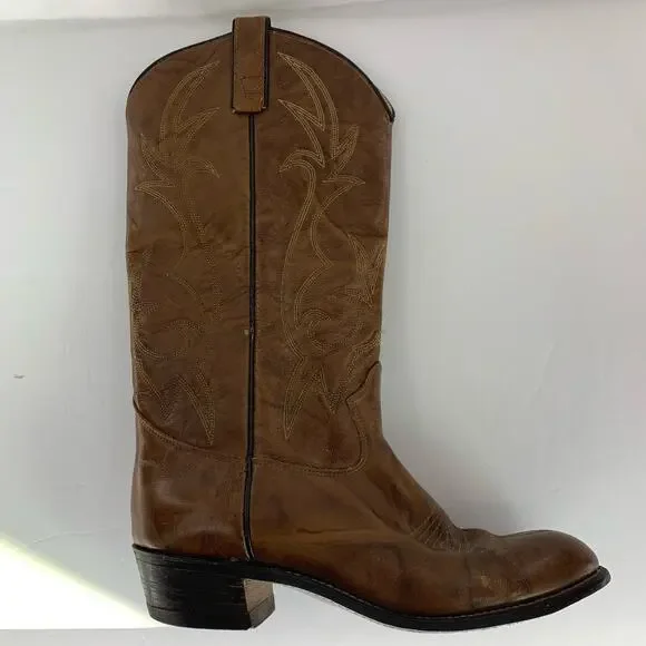 Texas Brand Western Cowboy Boots Brown Men's Size 9M - Picture 6 of 16